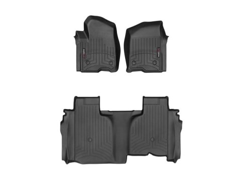 Floor Liner - Front / 2nd Row - Plastic - Black / Textured - GM Fullsize Truck 2019-24 - Kit