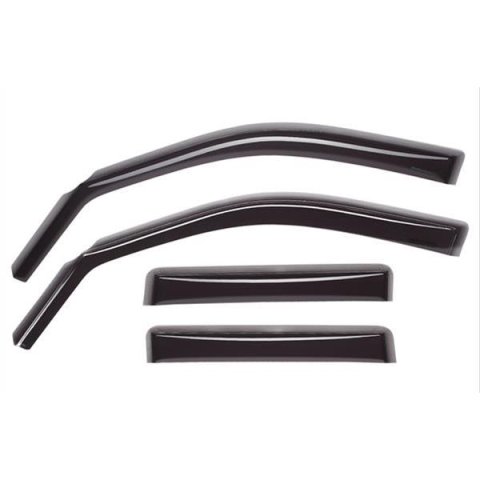 Side Window Visor - Front / Rear - 3 mm Thick - Snap-In / Stick-On - Plastic - Dark Smoke - GM Fullsize Truck 2014-15 - Kit