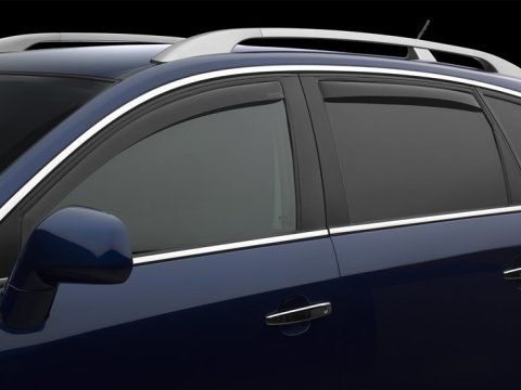 Side Window Visor - Front / Rear - 3 mm Thick - Snap-In / Stick-On - Plastic - Dark Smoke - Ford Midsize SUV 2020-23 - Kit