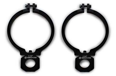 Fire Suppression Mount - Clamp-On - 1-3/4 in Tubing - 5-1/4 in Fire Bottle - Aluminum - Black Anodized - Pair