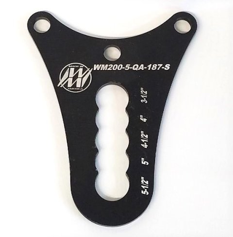 Top Link Plate - Single Slot - Adjustable - 0.75 in Holes - Straight Slot - Steel - Black Paint - Each