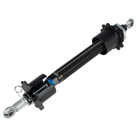 Coil Spring Slider - 2.5 in Dual Bearing - 18.750 in Compressed - 27.000 in Extended - Hardware Included - Aluminum - Black Anodized - Each