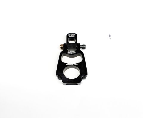 Hood Pin Mount - Clamp-On - 1.5 in ID - 4.5 in Tall - Hinged - Aluminum - Black Anodized - Each