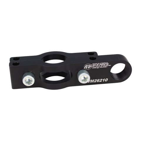 Steering Support Bracket - Clamp-On - 1 in Tube - 34 in Spherical Rod End - Aluminum - Black Anodized - Each