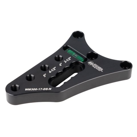 Shock Plate - Straight Slot - 0.5 in Holes - Level Included - Aluminum - Black Anodized - Each