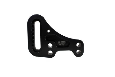 Trailing Arm Bracket - Driver Side - Rear - Bolt-On - Adjustable - Hardware Included - Aluminum - Black Anodized - Each