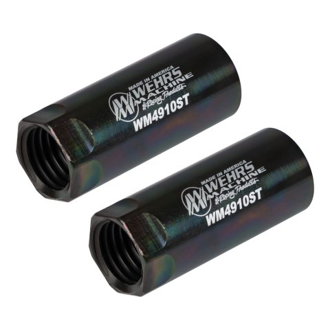 Jam Nut - 1-8 in Right Hand Thread - 3 in Tall - Steel - Black Zinc - Wehrs Jack Bolt - Pair