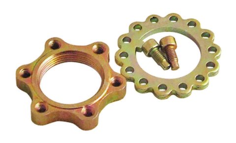 Spindle Nut - Keyed Washer / Screws Included - Steel - Cadmium / Zinc Oxide - 10 Degree Front Spindle - Sprint Car - Kit