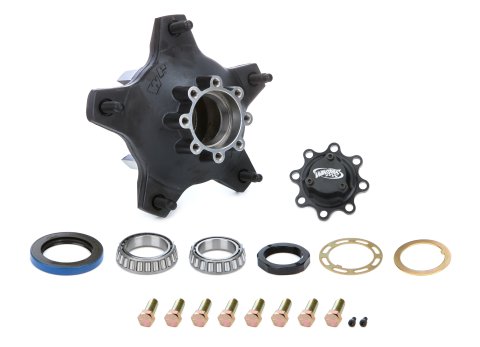 Wheel Hub - Rear - Wide 5 - Bearings / Seal / Wheel Studs Included - Aluminum - Black Thermal Coated - Each