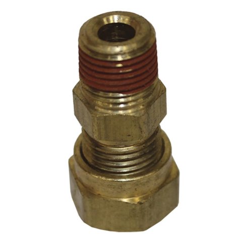 Fitting - Adapter - Straight - 1/8 in NPT Male to 7/16-20 in Compression Fitting to 10 mm x 1.0 Female - Brass - Natural - Each