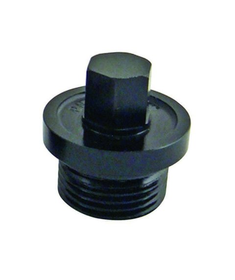Inspection Plug - 1-1/16-12 in Thread - 9/16 in Hex Head - O-Ring Seal - Aluminum - Black Anodized - Winters 8-3/8 in Center and Side Bells - Each