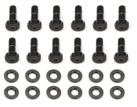 Ring Gear Bolt Kit - 3/8-24 in Right Hand Thread - 1.125 in Long - 12 Point Head - Steel - Black Oxide - Winters Quick Change - Set of 12