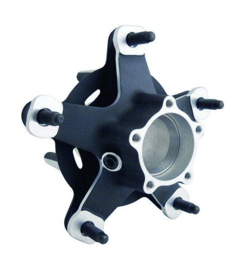 Wheel Hub - Rear - Wide 5 - 24 Spline Drive Flange - Bearings / Hardware / Wheel Studs Included - Magnesium - Black - Each