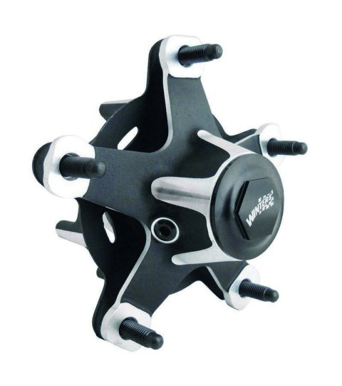 Wheel Hub - Front - Wide 5 - Bearings / Dust Cap / Hardware Included - Wheel Studs - Magnesium - Black - Each