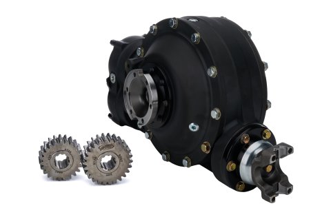 Rear Axle Assembly - No Tubes - Forged Side Bells - 10 in Ring Gear - 4.12 Ratio Standard - 32 Spline Shaft - Aluminum - Black Thermal Coated - Each