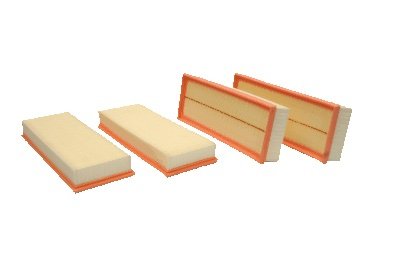 Air Filter Element - Panel - 13.976 in L x 5.295 in W x 1.969 in H - Paper - White - Various Mercedes Applications 1998-2016 - Pair