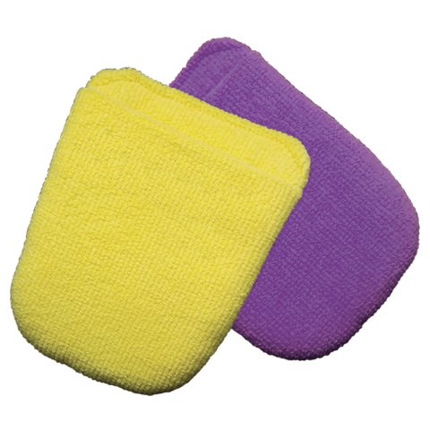 Applicator Pad - Polish Applicator - Microfiber - Purple / Yellow - Pair