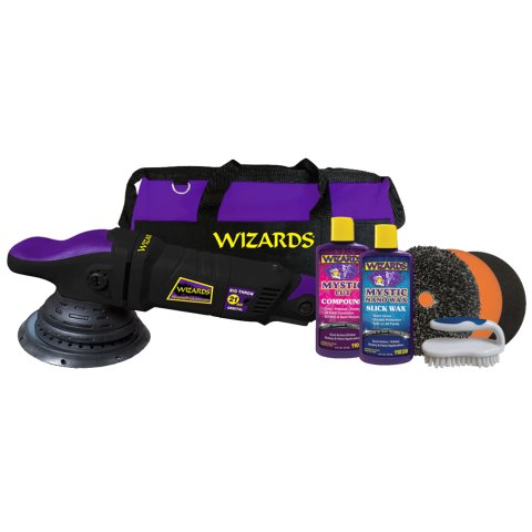 Orbital Polisher - 21 Big Throw Polisher - Dual Action - 21 mm - 1-6 Speed - 20 ft Cord - Backing Plate / Bag / Brush / Compound / Pads / Wax - Black