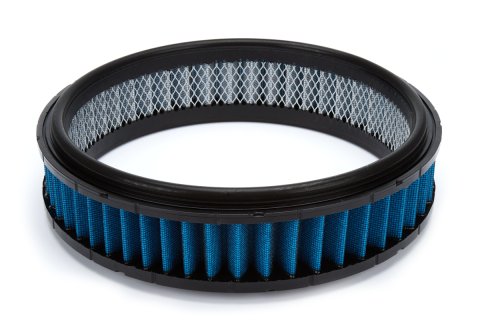 Air Filter Element - Classic Profile - Round - 14 in Diameter - 3 in Tall - Dry - Wire Mesh Included - Synthetic - Blue - Each