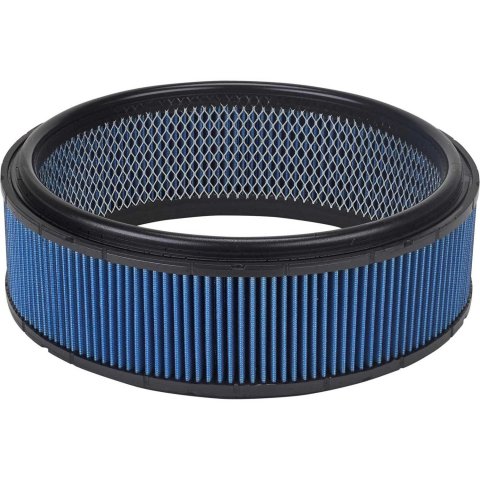 Air Filter Element - Low Profile - Round - 14 in Diameter - 5 in Tall - Dry - Wire Mesh Included - Synthetic - Blue - Each