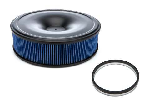 Air Cleaner Assembly - 14 in Round - 4 in Tall - 5-1/8 in Carb Flange - Dropped Base - Aluminum - Black Anodized - Kit