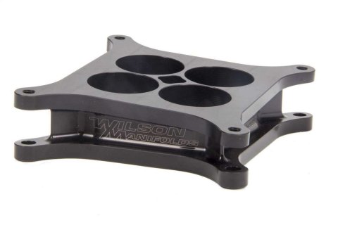 Carburetor Spacer - Angled - 2 in Thick - 4 Hole - Square Bore - Aluminum - Black Anodized - Each