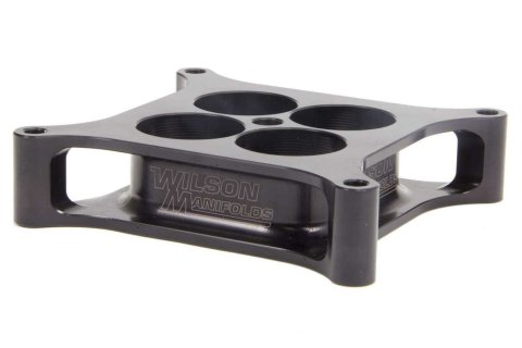 Carburetor Spacer - Tapered Lightweight - 1.5 in Thick - 4 Hole - Square Bore - Aluminum - Black Anodized - Each