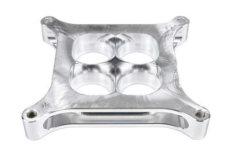 Carburetor Spacer - Tapered Lightweight - 1 in Thick - 4 Hole - Square Bore - 1.55 in Bore Diameter - Aluminum - Clear Anodized - Each