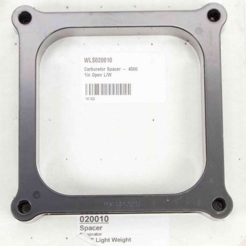 Carburetor Spacer - Lightweight - 1 in Thick - Open - Dominator Flange - Aluminum - Black Anodized - Each