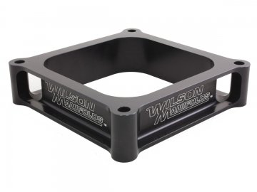 Carburetor Spacer - Lightweight - 2 in Thick - Open - Dominator Flange - Aluminum - Black Anodized - Each