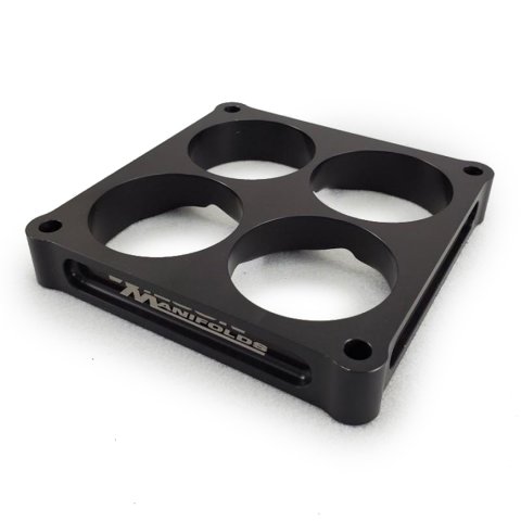 Carburetor Spacer - Lightweight - 1 in Thick - 4 Hole - Dominator - Aluminum - Black Anodized - Each