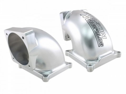 Intake Elbow - 95-105 mm Throttle Body - Aluminum - Natural - Dominator Flange - Each
