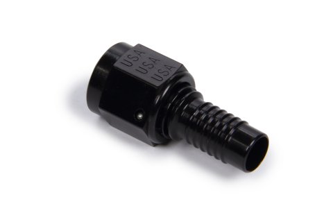 Fitting - Hose End - HS-79 - Straight - 6 AN Hose Crimp to 6 AN Female O-Ring - Aluminum - Black Anodized - Each