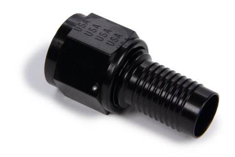 Fitting - Hose End - HS-79 - Straight - 10 AN Hose Crimp to 10 AN Female O-Ring - Aluminum - Black Anodized - Each