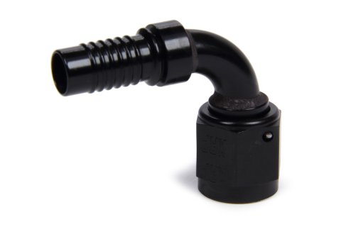 Fitting - Hose End - HS-79 - 90 Degree - 8 AN Hose Crimp to 8 AN Female - Aluminum - Black Anodized - Each