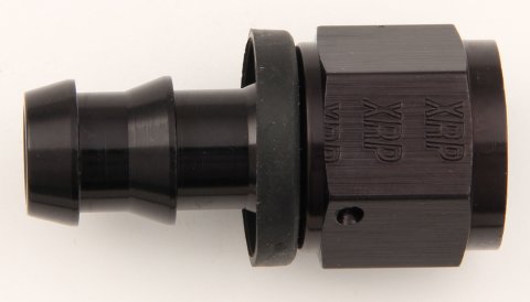 Fitting - Hose End - Push-On - Straight - 12 AN Hose Barb to 12 AN Female - Aluminum - Black Anodized - Each