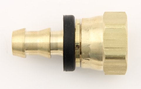 Fitting - Hose End - Push-On - Straight - 6 AN Hose Barb to 8 AN Female - Brass - Each