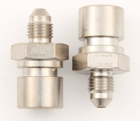 Fitting - Adapter - Straight - 3/8-24 in Inverted Flare Female to 3 AN Male - Steel - Nickel Plated - 3/16 in Hardline - Pair