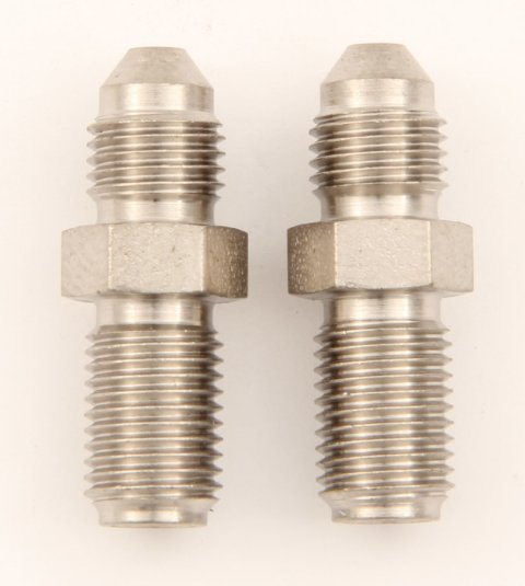 Fitting - Adapter - Straight - 3 AN Male to 3/8-24 in Inverted Flare Male - Steel - Nickel Plated - 3/16 in Hardline - Pair