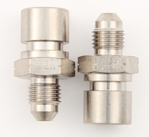 Fitting - Adapter - Straight - 10 mm x 1.00 Inverted Flare Female to 3 AN Male - Steel - Nickel Plated - Pair