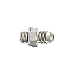 Fitting - Adapter - Straight - 3 AN Male to 10 mm x 1.50 Male Crush Washer Seal - Steel - Nickel Plated - Pair