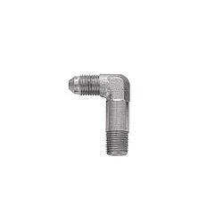 Fitting - Adapter - 90 Degree - 4 AN Male to 1/8 in NPT Male - Long - Steel - Nickel Plated - Each