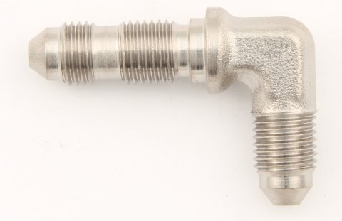 Fitting - Bulkhead - 90 Degree - 3 AN Male to 3 AN Male Bulkhead - Steel - Nickel Plated - Each