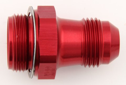Carburetor Inlet Fitting - Straight - 8 AN Male to 7/8-20 in Male - Aluminum - Red Anodized - Holley Carburetors - Each