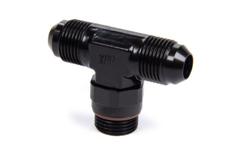 Fitting - Adapter Tee - 8 AN Male x 8 AN Male x 8 AN Male Swivel O-Ring - Aluminum - Black Anodized - Each
