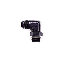 Fitting - Adapter - 90 Degree - 16 AN Male to 16 AN Male O-Ring - Aluminum - Black Anodized - Each