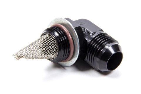 Fitting - Adapter - 90 Degree - 12 AN Male to 12 AN Male O-Ring - Aluminum - Black Anodized - Each