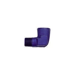 Fitting - Adapter - 90 Degree - 1/2 in NPT Female to 1/2 in NPT Male - Aluminum - Blue Anodized - Each