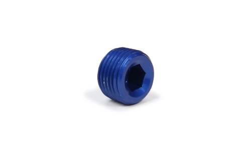 Fitting - Plug - 1/2 in NPT - Allen Head - Aluminum - Blue Anodized - Each