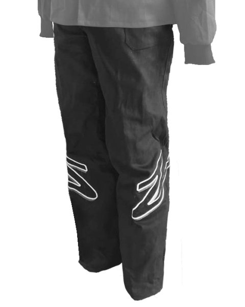Driving Pants - ZR-10 - SFI 3.2A/1 - Single Layer - Fire Retardant Cotton - Black - Medium - Each